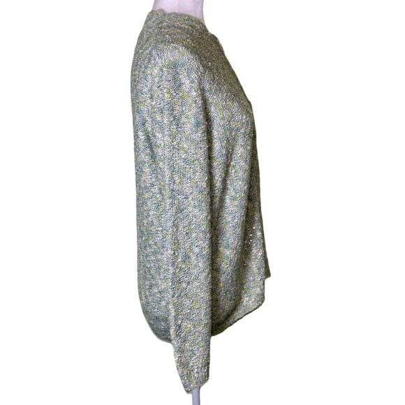 Alfred Dunner Women's Green Sequin Boucle Knit Cardigan Quiet Luxury Classic Med - Picture 4 of 8
